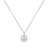 0.06ct 14k White Gold Diamond Peace Sign Pendant